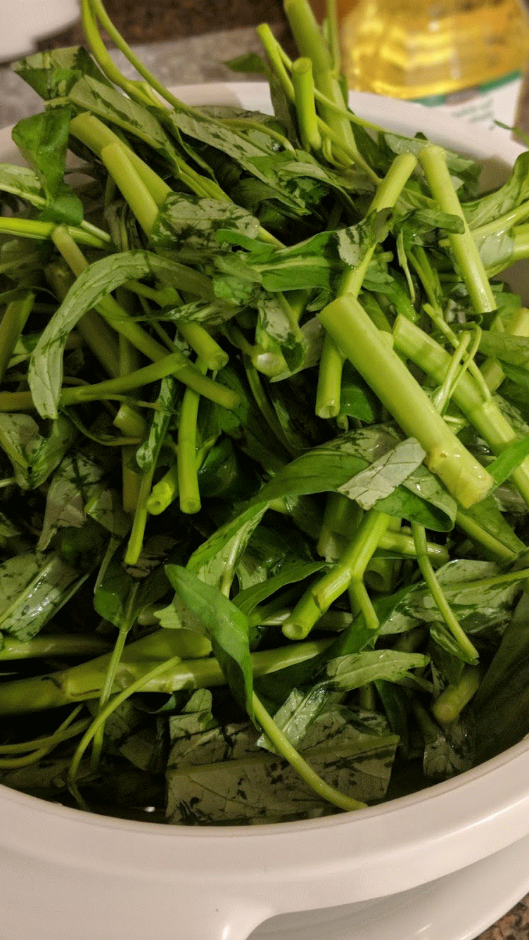 Chinese water spinach known in chinese as kong xing cai